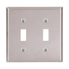 STAINLESS STEEL 4X4 2 GANG TOGGLE SWITCH COVER EATON